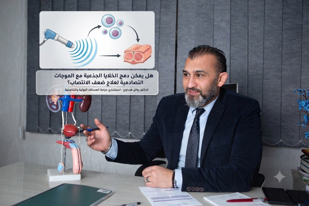 دمج الخلايا الجذعية والموجات التصادمية معًا لضعف الإنتصاب